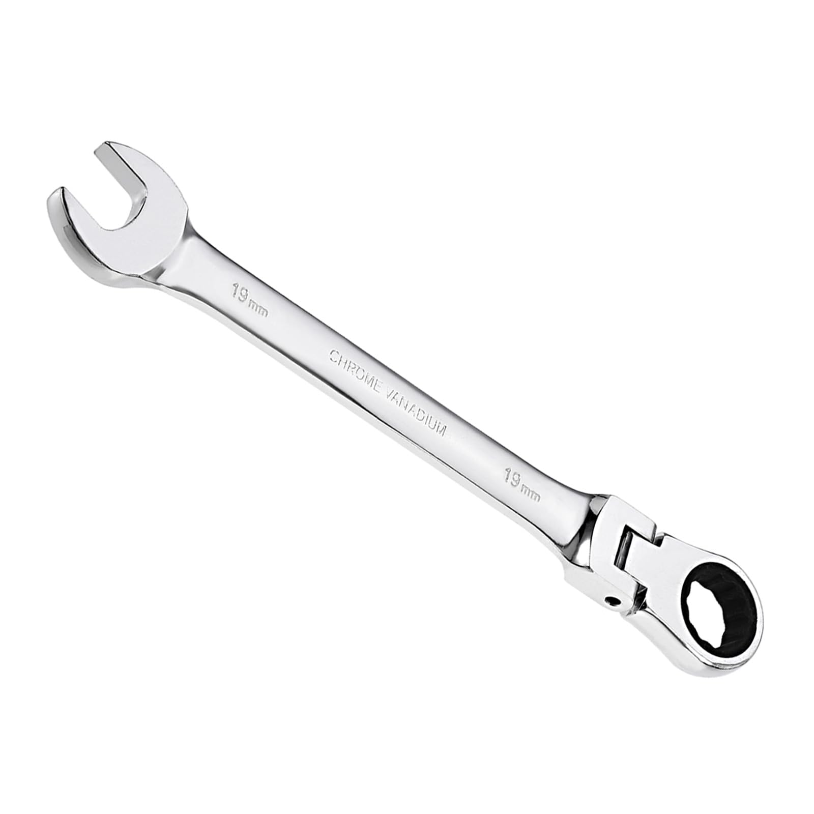 CoCud Flex-Head Ratcheting Wrench, 19mm Head Metric 72-Teeth, Cr-V Combination Wrench Spanner - (Applications: for Repairing Home Tasks)