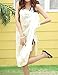 Ayliss Womens Swimwear Chiffon Cover up Solid Color Beach Sarong Swimsuit Wrap, White, One Size