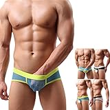 HP95(TM)Men's Bikini Underwear,Low Waist Breathable Transparent Bulge Underpants
