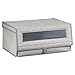 mDesign Fabric Home Storage Box Bin - Clear Window, Hinged Lid - Holder for Men's and Women's Dress Shoes, Boots, Pumps, Sandals, Flats - Modern Closet Organizer Solution - Large - Gray