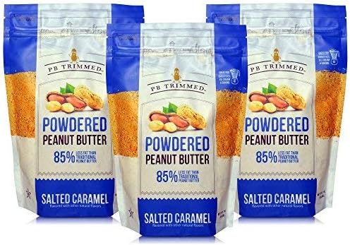 PB Trimmed All Natural & Kosher Premium Powdered Peanut Butter from Real Roasted Pressed Peanuts, Good Source of Protein - VALUE PACK (Salted Caramel, 1 lb 3-Pack)