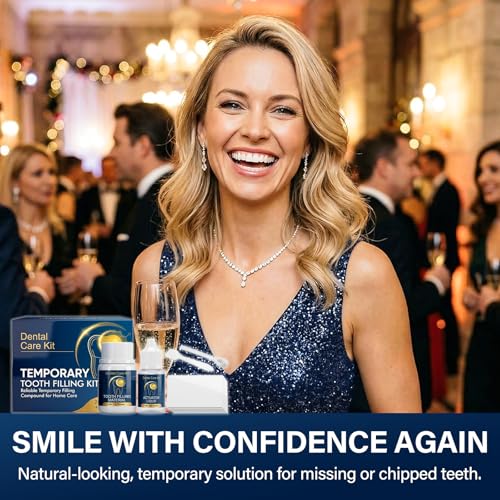 Tooth Filling Repair Kit, Temporary Tooth Filling for Improving Appearance of Gaps or Broken Bridges, Show Confident & Shining Smile, Natural-Looking Smile Solution, Suitable for Women Men