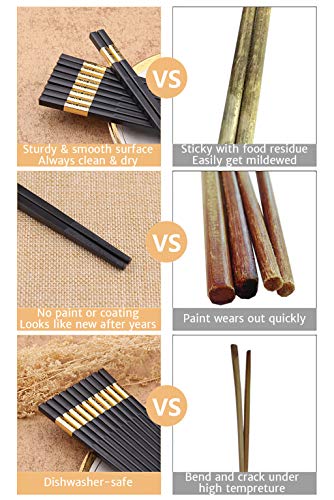 Goldage-Fiberglass-Dishwasher-safe-Chopsticks-Japanese-Minimalism-Floating-Flowers-5-Pairs