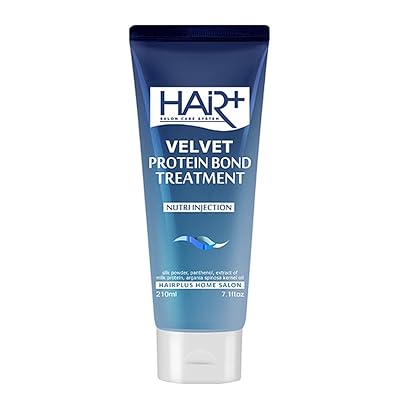 HAIR PLUS Velvet Protein Treatment 7.1 oz. (210ml) - 80% Protain and Silk Powder Contained, Provides Smooth and Deep Moisture for Damaged and Rough Hair, Oil &amp; Moisture Balance Hair Care Mask
