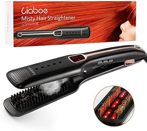 Liaboe Professional Ceramic Flat Iron Hair Straightener, Salon Steam Ionic with Infrared Flat Iron, Adjustable Temp 250°F-430°F, Dual Voltage, Ceramic Heating Suitable for All Hair Types, 2019 Upgrade