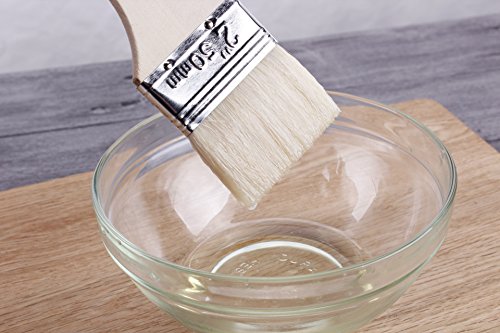 Lautechco 5Pcs Multipurpose Wool Paint Brush Wooden Handle Flour Sifter Oil Paint Utensil Art /Baking/Kitchen/Wooden Appliance Tools (2 inch)