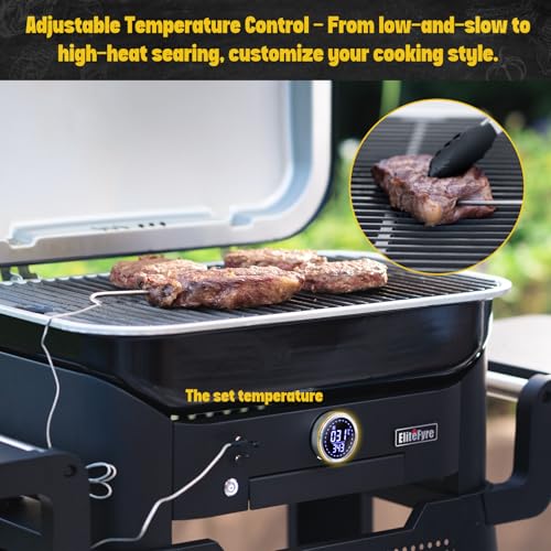 Volteq 6-in-1 Electric Barbecue, High Precision Table Grill 343°C with Intelligent Thermal Probe, Digital Control, Cooking Surface 54 x 32 cm, Ideal for Apartment, Balcony and Camping