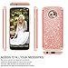 Moto G6 Case with Tempered Glass Screen Protector [2 Pack] for Girls Women, LeYi Glitter Sparkly Bling Dual Layer Hybrid Shockproof Protective Phone Case for Motorola G (6th Generation) TP Rose Gold