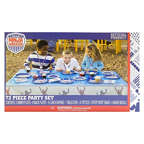 Unique Deluxe American Ninja Warrior 73pc Party Supplies Kit