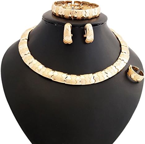 Costume Fashion Jewelry Bracelets Necklace Drop Earring Sets Women's Saudi 18k Gold Plated Rhinestone Ladies Jewellery