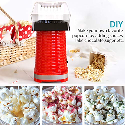 Electric Hot Air Popcorn Popper Maker for Home Party Kids, No Oil