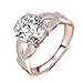 LuckyWeng New Exquisite Fashion Jewelry Rose Gold Cross Austrian Crystal Diamond Zircon Ring
