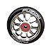 Fuzion 10 Spoke Metal Core 110mm Pro Scooter Wheel with ABEC 9 Bearings (Silver+Black)