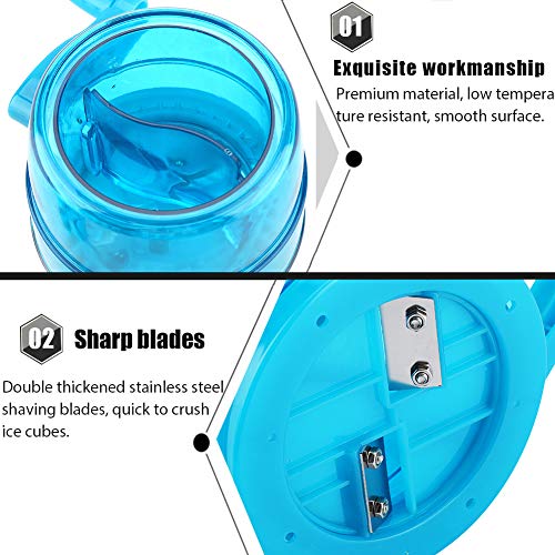Asixx Eiscrusher, 1.1L Ice Crusher Handbuch, Ice Chopper Machine mit Handkurbel Ice Chopper Maker für Cocktails – Bild 7