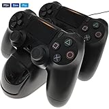 Whiteoak PS4 Controller Charger, DualShock 4 Dual USB Charging Dock Station Mini Stand with LED Indicator for Playstation 4 PS4, Pro, Slim, PSVR Controller