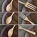Wooden Forks and Spoons Set, ADLORYEA 6 Piece Natural Wooden Utensils for Eating, 7.5 Inch Handmade Korean Wood Spoon for Pasta, Dinner, Tea, Salad Desserts, Chips, Snacks, Cereal, Fruit