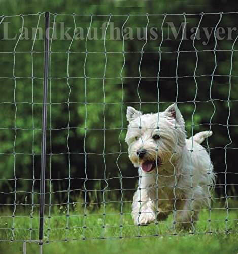 Landkaufhaus Mayer Hundezaun Katzenzaun Hühnerzaun 15m grün 105cm höhe +6 Pfähle Hütezaun Hütenetz Hunde/Katzen-Zaun…