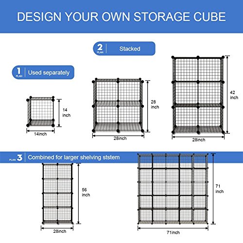KOUSI DIY Wire Cube Storage, Modular Metal Shelf, Cubby Shelving