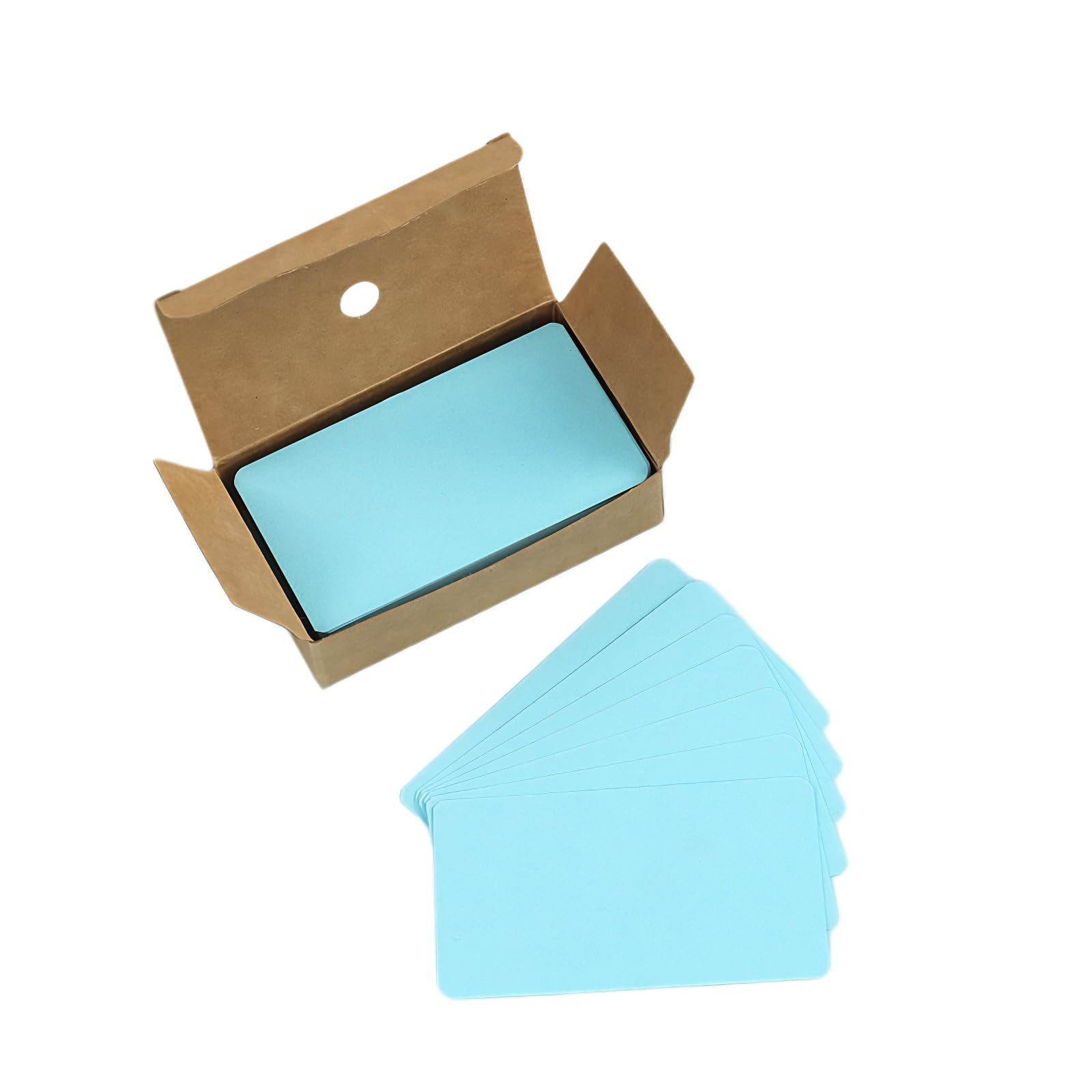 Leliafleury 100Pcs Blank Business Cards Blue Message Cards Blank Flash Cards Craft Words Cards for Learning, Study, DIY, Memory Note