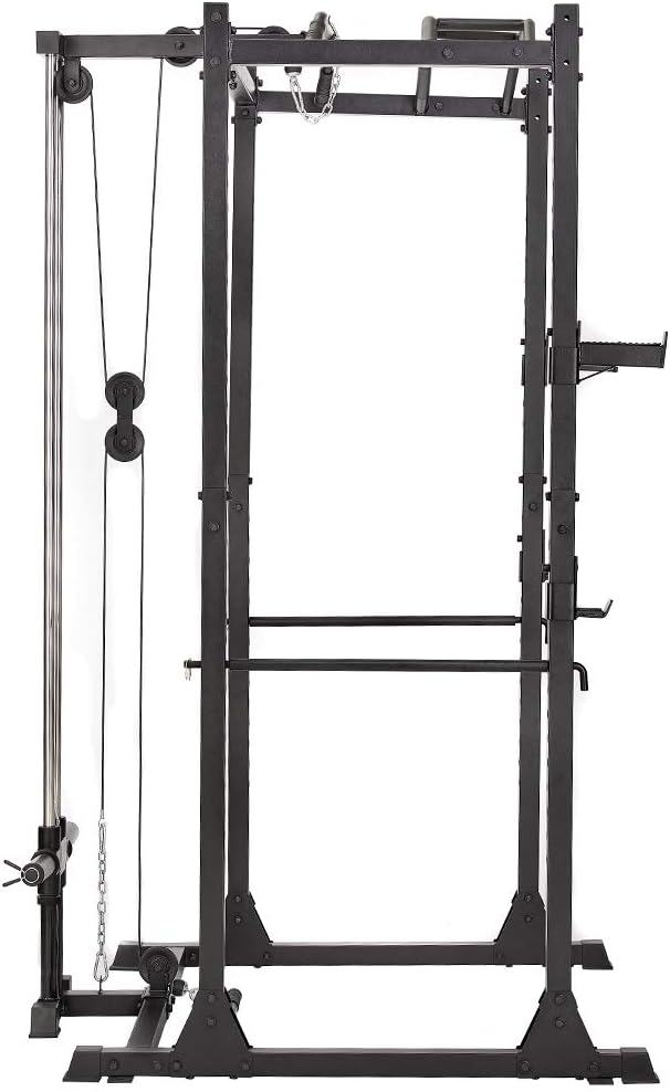 Papababe power cage with lat pulldown 1200lbs high capacity power rack home gym equipment