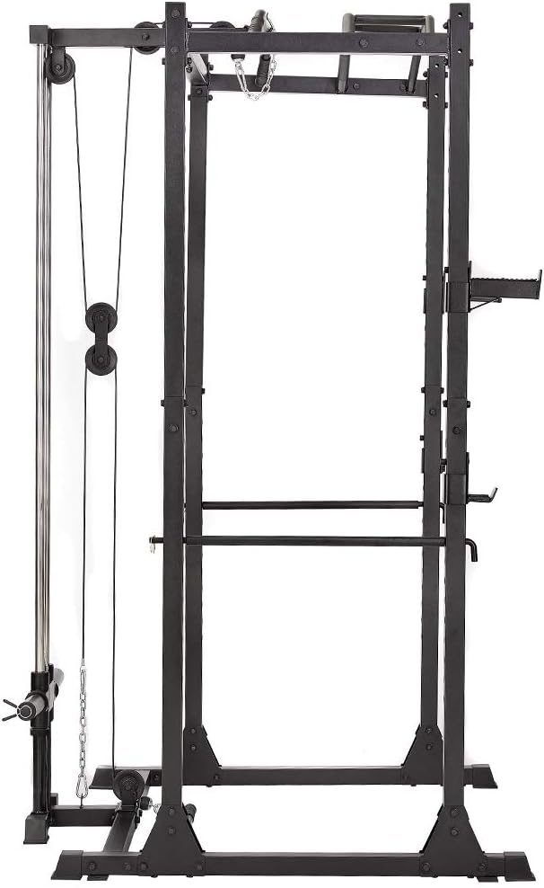 papababe Power Cage with LAT Pulldown 1200lbs High Capacity Power Rack Home Gym Equipment