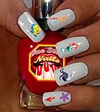 Disney Ariel Nail Art Decals. Tattoo Nail Decal Set of 74.DA-001-74 by One Stop Nails