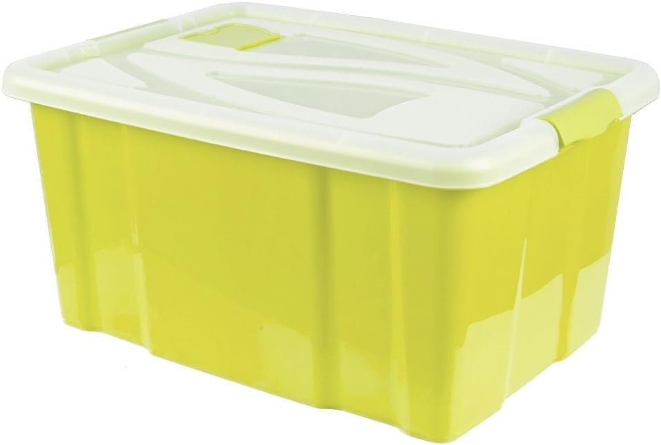 Caja multiusos apilable, de almacenaje, con tapa, XXL, 55 litros: Amazon.es: Hogar