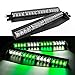 32W LED Lightbar Visor Light Windshield Emergency Strobe Split Mount Deck Dash Lamp (Green&White)