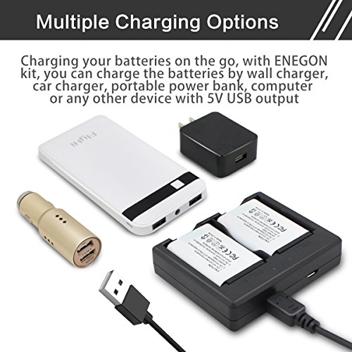 NP-BX1 ENEGON Battery (2-Pack) and Rapid Dual Charger for Sony NP-BX1, NP-BX1/M8 and Sony Cyber-shot DSC-RX100, DSC-RX100 II / III / V / IV, DSC-RX100M II, HDR-CX405
