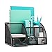 Mindspace Office Desk Organizer with 6 Compartments + Drawer | The Mesh Collection, Black primary