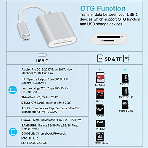 image for USB C to SD/Micro SD Card Reader, avedio links 2-in-1 USB Type C Memor