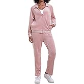 Navisting Women's Velour Tracksuit Zip-Up Jacket and Jogger Pants with Pockets Sweatsuit Loungewear Set 2 Piece Loose Fit