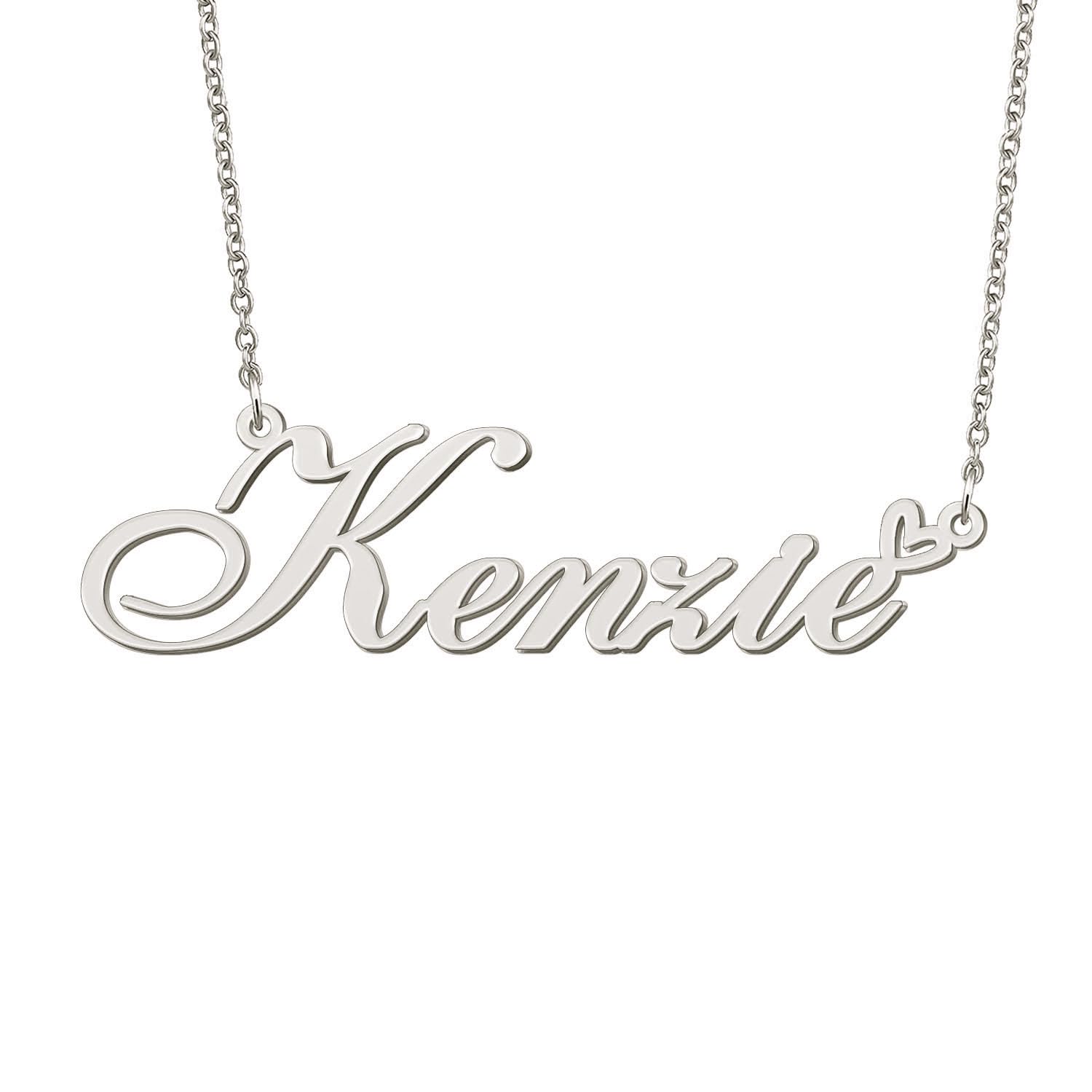 BYBWBL Kenzie Name Pendant Necklace Silver Color