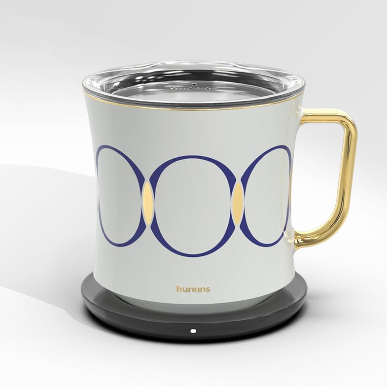 hurkins Smug, up to 149℉ Coffee Mug Warmer & Mug