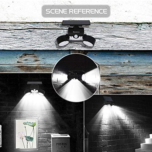 OUKANING Solar Lights Outdoor Motion Sensor Solar Garden 30 LED Super Bright with Solar IP65 Waterproof Wall Lamp Outdoor Lamps 360 ° Rotatable Dual Headlight for Garage