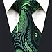 S&W SHLAX&WING Neck Tie Sets for Men Matching Necktie Dark Green Paisley Extra Long Size 63