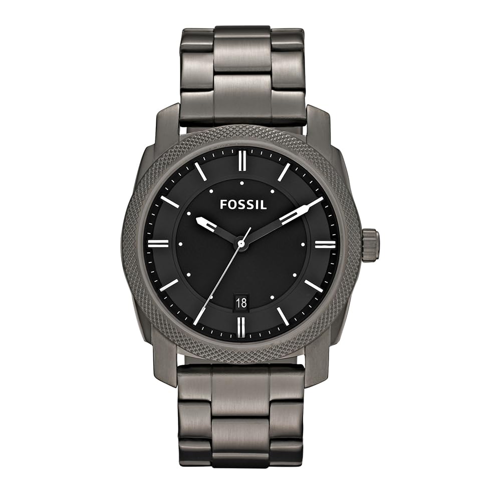 Fossil Watch for Men Machine, Quartz Movement, 42 mm Smoke Stainless Steel Case with a Stainless Steel Strap, FS4774