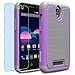 ZTE Obsidian / Z820 Case, INNOVAA Smart Grid Defender Armor Case W/ Free Screen Protector & Touch Screen Stylus Pen - Grey/Light Purple
