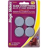 Magic Sliders Plastic Floor Slide Gray Round 1-1/2 in. W x 1 1/2 in. L 4 pk Self Adhesive