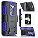 LG K7 Case, LG Tribute 5 Case, LG Escape 3 Case, LG K8 Case, Starshop [Dual Layers] with Kickstand and [Premium Screen Protector] With Locking Belt Clip Blue