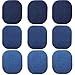 Zefffka Denim Iron on Jean Patches No-Sew Shades of Blue 9 Pieces Assorted Cotton Jeans Repair Kit 4-1/4