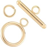 Beebeecraft 10 Sets 24K Gold Plated Toggle Clasps 304 Stainless Steel OT Toggle T-bar Closure Connector for Bracelet Necklace Jewelry Making Findings
