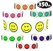 Goldistock Wristbands Happy Face 350 Ct. Variety Pack - ¾” Arm Bands – 50 Each: Neon Yellow, Orange,Green, Pink, Aqua, Purple & Red - Paper-Like Party Armbands - Wrist Bands for Events