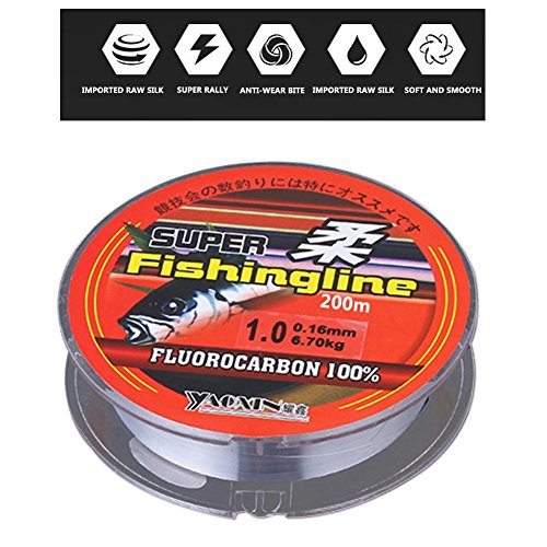 Leezo Ligne De Pêche Transparente Extra Résistante Avec Fil En Nylon, 200 M, Eau Douce Et Eau Salée – 0,1 Mm à 0,5 Mm
