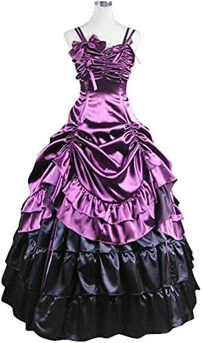 DressVoguer Lolita Dress, Women Girls Gothic Pleated Long Palace Court Cosplay Costume Lolita Dress Luxury Purple Black