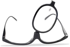 Foldable Makeup Glasses for Women, 200 Degree Rotating Lens with Full Frame, Shatter-resistant & Portable