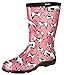 Sloggers Women's Waterproof Rain and Garden Boot with Comfort Insole, Cow-abella Bubble Gum, Size 8, Style 5017CWP08
