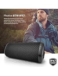 Photive IPX7 Altavoz Bluetooth impermeable   Nuevo Hydra 2 con subwoofers duales y alcance inalámbrico de 498.7 ft