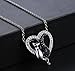 Chengxun Couple Cat in Love Heart Pendant Silver Chain Necklace for Women