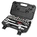 MAXPOWER 30pc 1/2" Drive Socket Wrench Set - Metric + SAE - Includes up to 1-inch Large Socket, Ratcheting Handle, Extension Bars, Universal Joint, Adapter, and Carrying Case